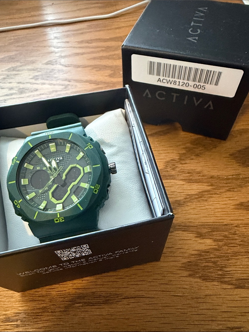 Activa Exon x Invicta Men's Dark Green Sport Watch with Lime Accents
